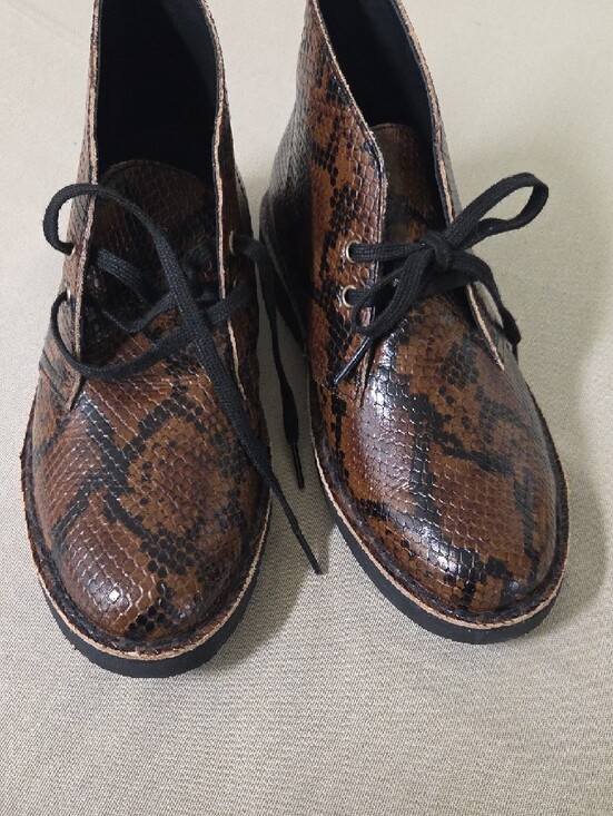 Clarks Originals Brown Snakeskin Embossed Leather Desert Chukka Boots Sz 7